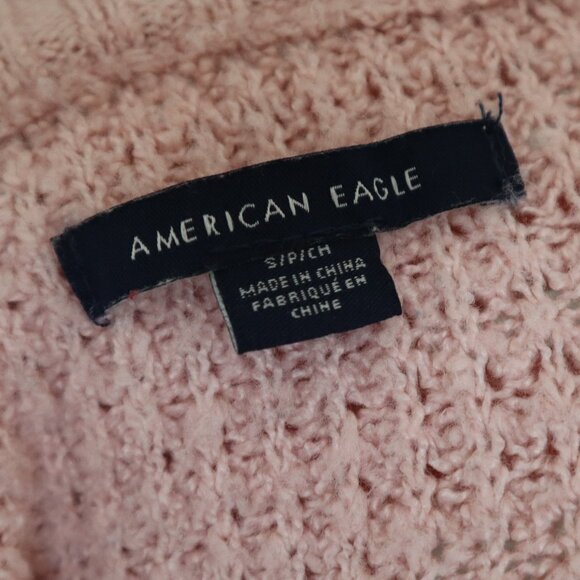 American Eagle Soft Pink Waffle Knit Pullover Sweater – Size S - Picture 4 of 4